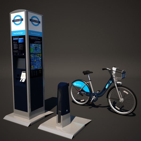barclays cycle hire 3d max - Barclays Cycle Hire by cermaka
